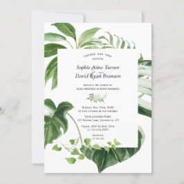 Convites Trendy Lush Watercolor Casamento Verde Tropical