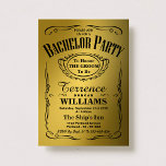 Convites Trendy Metallic Dourado Tipografia Bachelor Party<br><div class="desc">Tendy Metallic Dourado Typografia Bachelor Party Convites.</div>