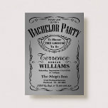 Convites Trendy Metallic Silver Typografia Bachelor Party<br><div class="desc">Tendy Metallic Silver Typografia Bachelor Party Convites.</div>