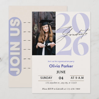 Convites Trendy Modern Casual Photo Graduation