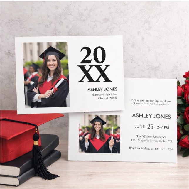 Convites Trendy Modern Casual Photo Graduation Invitation (Criador carregado)