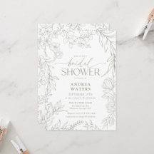 Trendy Modern Elegant Floral Classic Chá de panela