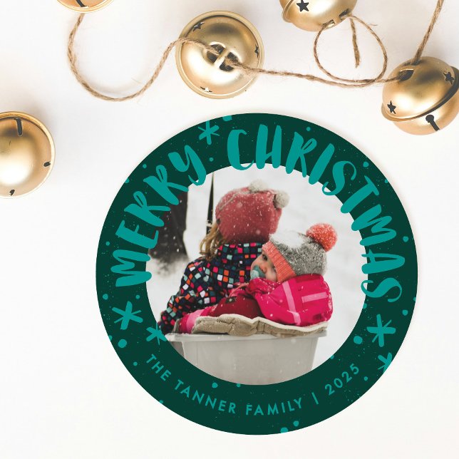 Convites Trendy Modern Handwritten Christmas Photo Card (Criador carregado)