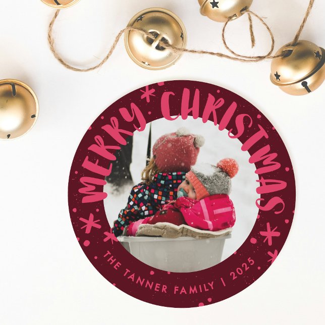 Convites Trendy Modern Handwritten Christmas Photo Card (Criador carregado)