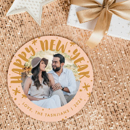 Convites Trendy Modern Handwritten New Year Photo Card