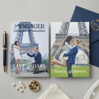 Convites Trendy Modern Photo Magazine Save The Date