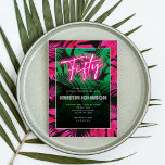 Convites Trendy Neon Pink Tropical 50º aniversário<br><div class="desc">Celebrar com este trendy signo de neon tropical inspirado nos 50º convites de festas de aniversários! Personalize com seu texto e detalhes.</div>