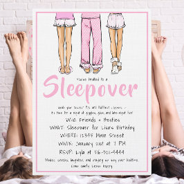 Convites Trendy Pajama Sleepover / Girls PJ Party