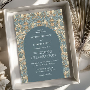 Convites Trendy poeiry marfim verde floral Art Nouveau