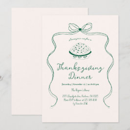 Convites Trendy Quirky Hand Drawn Wavy Pie Ação de Graças
