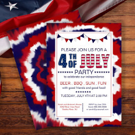 Convites Trendy Red, White & Blue 4th do Partido de julho