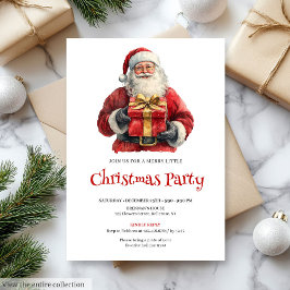 Convites Trendy Santa Watercolor Holiday Dinner Invitation