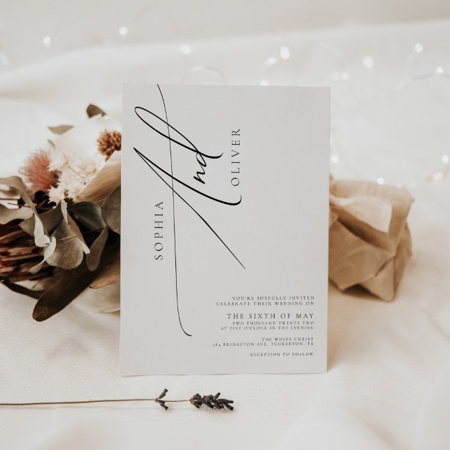 Convites Trendy Simple Script Wedding (Criador carregado)