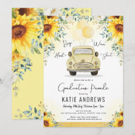 Convites Trendy Sunflower Drive By Festa de formatura Parad