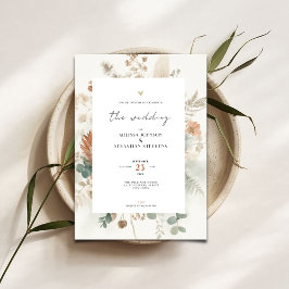 Convites Trendy Terracotta Flowers Wedding Invitation