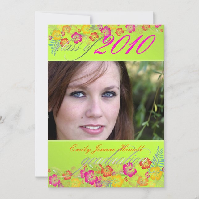 Convites Trendy Tropical florins - Festa de Graduação (Frente)
