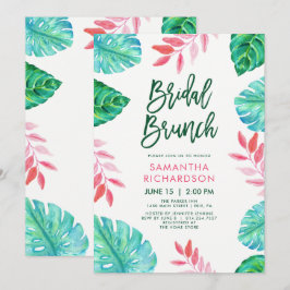 Convites Trendy Tropical Watercolor Bridal Brunch