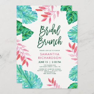 Convites Trendy Tropical Watercolor Bridal Brunch