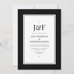 Convites Trendy Typografia Black and White Weds