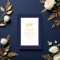 Trendy Typografia Navy and Gold Weditation