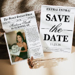 Convites Trendy Unique Newspaper Photo Sweet 16<br><div class="desc">Celebrate this milestone in a fun and unforgettable way with a Unique Newspaper Photo Sweet 16 Invitation. Designed to look like a vintage newspaper, this creative invitation features bold headlines, playful “breaking news” sections, and a spotlight photo of the birthday girl. The layout makes her the star of her very...</div>