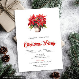 Convites Trendy Watercolor Christmas Flowers Holiday Invite