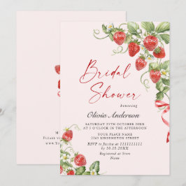 Convites Trendy Watercolor Meadow Strawberry Chá de panela