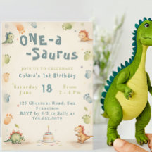 Trendy Watercolor One-a-Saurus Primeiro primeiro a