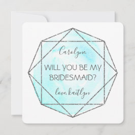 Convites Trendy Waterecolor Diamond | Be My Bridesmaid