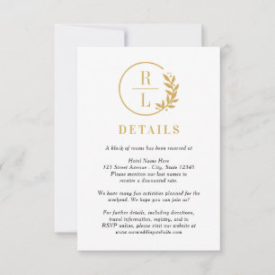 Convites Trendy Wreath EDITABLE COOR Wedface Details Card