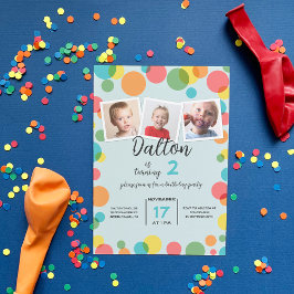 Convites Três Bolinhas de fotos a qualquer idade