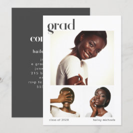 Convites Três Cinzas de Festa de formatura de Colagem de Fo