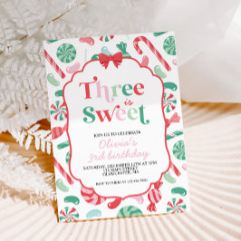 Convites Três é Doce Aniversário de 3 anos Natal