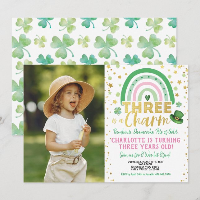 Convites Três é uma Rua de charme Foto de Patrick I (Frente/Verso)