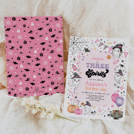 Convites Três Espírito | Rapariga Halloween aniversário de 