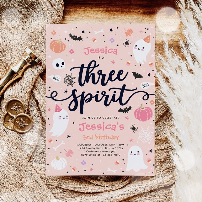 Convites Três Espíritos de Ghost aniversário de 3 anos do D (Criador carregado)