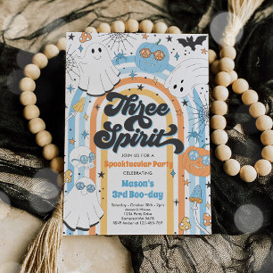 Convites Três Espíritos Halloween Groovy Ghost aniversário 