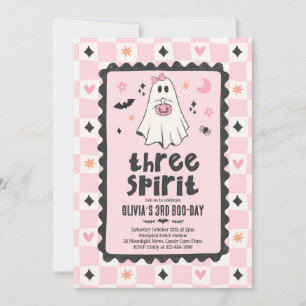 Convites Três Espíritos Halloween Menino Fantasma 3º Aniver