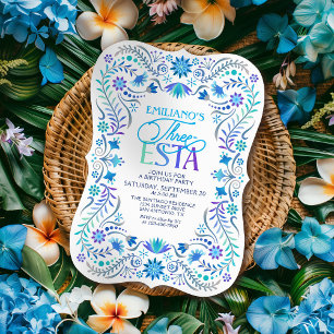 Convites Três-esta Fiesta aniversário de 3 anos Boys