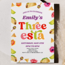 Convites Três Esta Fiesta Taco 3ª Festa de aniversário