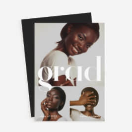 Convites Três Festa de formatura Preta de Colagem de Fotos