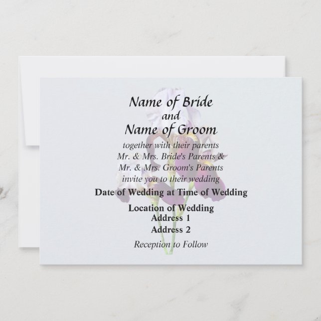 Convites Três Íris em Tons de Magenta (Frente)