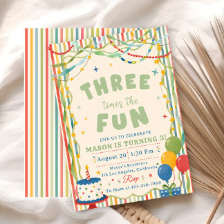 Convites Três Vezes o Fun 3º Aniversário