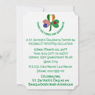 Convites Trevo de quatro folhas personalizado Bangladesh Ir