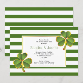 Convites Trevo verde, festa de noivado de stripes