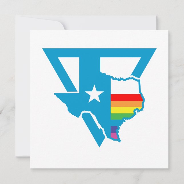 Convites triângulo arco-íris texas (Frente)
