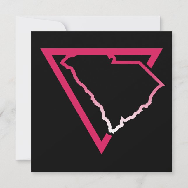 Convites triângulo rosa da carolina do sul (Frente)