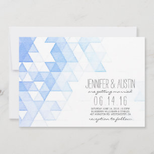 Convites Triângulos Geométricos de Aquarela Modern Weddin
