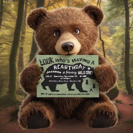 Convites Tribal Boho Bear Aniversário Selvagem Um!