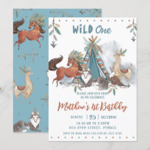 Tribal Woodland Animal Boy Wild One primeiro anive